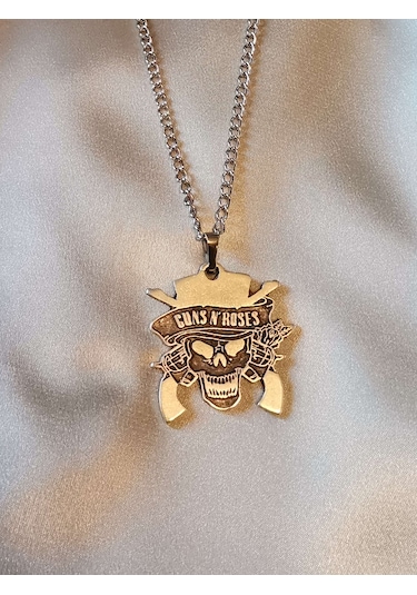 Orko Takı Guns N Roses Logo Zincirli Kolye Gümüş