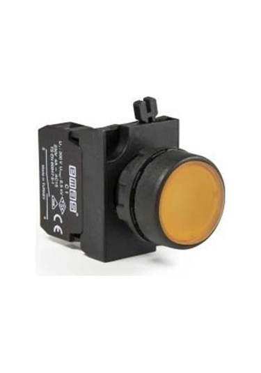 Emas Cp100ds Cp Serisi Plastik 1no Yaylı Düz Sarı 22 Mm Buton
