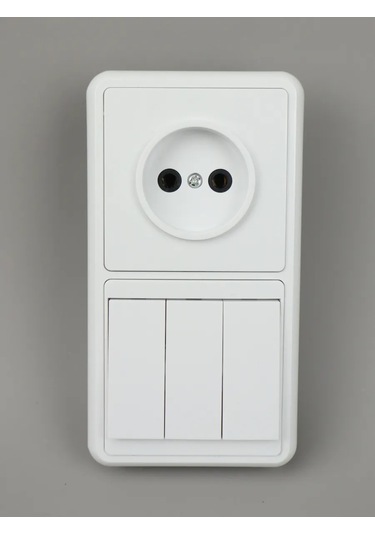 Tdmelectric Birleşik Kilitli Priz, 3 Düğmeli Anahtarlı, 1 Adet. 427443930