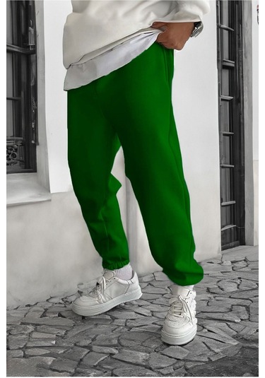 Smile Face Yeşil Jogger Eşofman Altı Yeşil