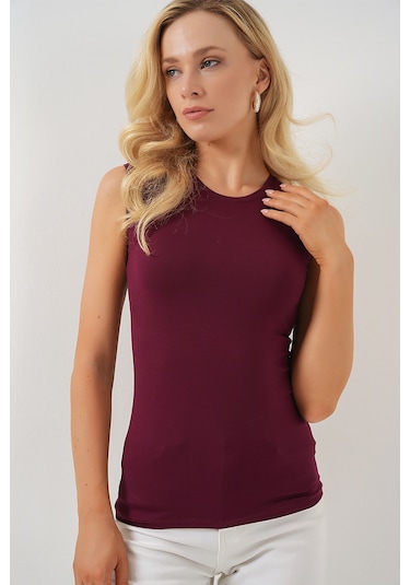 Bigdart Kadın Kolsuz Body 4347 - Bordo
