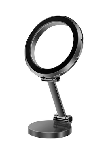 G118 1080 Derece Dönen Katlanır Manyetik Telefon Tutucu Pano Vantuz Araç Montajı Gri