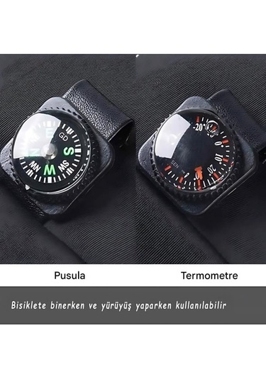 Single Sword Uzun Parmaklı Dokunmatik Parmak Özellikli Pusula Ve Termometreli Eldiven Xl-siyah