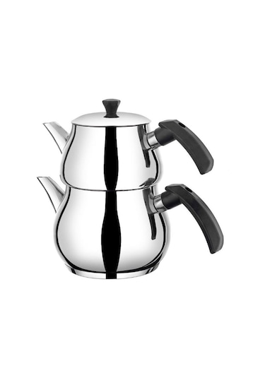 Yunusoğlu Home Antonio Mini Boy Siyah Çaydanlık Takımı Inox