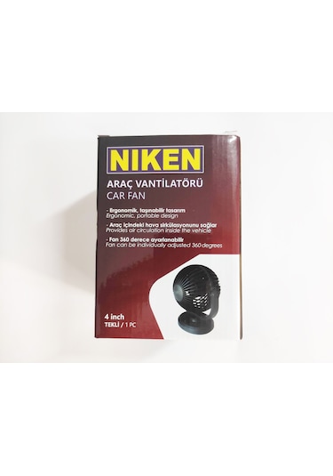 Niken 12V Araç Içi Torpido Üstü Tek Fanlı Oto Vantilatör