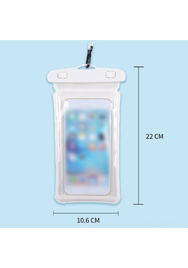 Neevoyu Beyaz Hava Yastığıli Dışarıda Su Geçirmez Telefon Çantası - Parlak Işıklı Dokunmatik Ekran, Dalış Ve Bisiklet Turları İçin BEYAZ