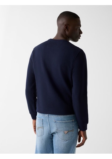 Guess M6rq08kcn01 Cn Ls Basic Erkek Sweatshirt Lacivert