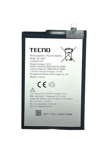 Tecno Pova 3 Bl-68at Batarya