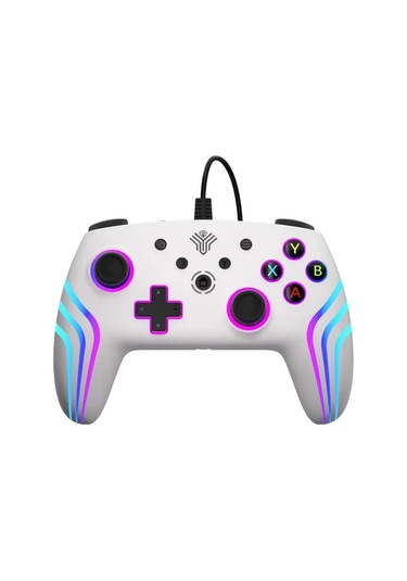 Elmpaly Beyaz Oyun Kumandası Titreşimli Xbox 360 Pc Ps4 Ps3 Switch Uyumlu