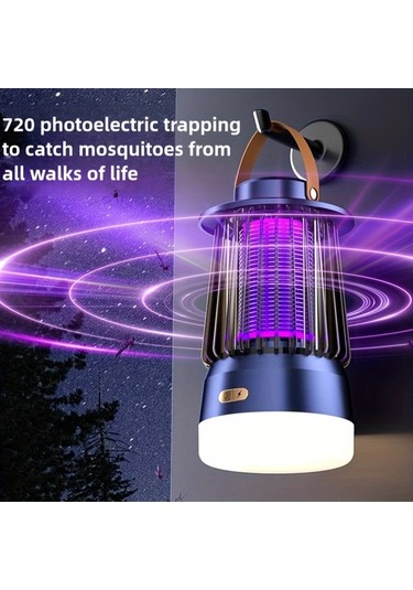 3'ü 1 Arada Çok Fonksiyonlu Sivrisinek Taşınabilir 3 Ü 1 Arada Çok Amaçlı Sivrisinek Öldürücü Lamba, Asılabilir Veya Düz Serilebilir, Elektrik Çarpması Korumalı Ve Temizlik Fırçası İle Kolay Temizlenir, İki Renkli Ortam Aydınlatma Fonksiyonu