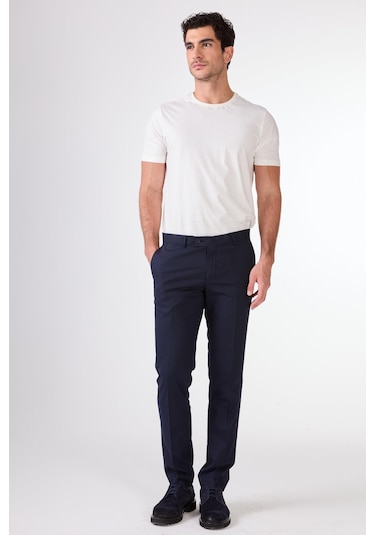 Dufy Lacivert Erkek Slim Fit Düz Pantolon - 103918 Lacivert