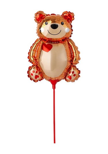 Super Prazdnik Çubuklu Balon Ayıcık 5 Adet 436796718 Kırmızı