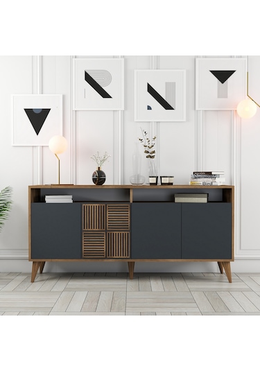 Milan 160cm Konsol - Ceviz / Antrasit