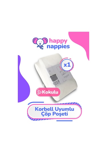 Korbell 16 lt Uyumlu Yerli Çöp Poşeti - 1 Yedek - 500 Bebek Bezi