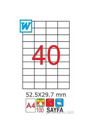 Goldmoon 2028 Laser A4 Sayfa Etiketi 52.5X29.7MM 100'lü Paket