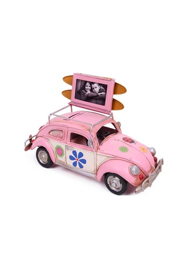 Dekoratif Metal Araba Çerçeveli ve Kumbaralı E-4338