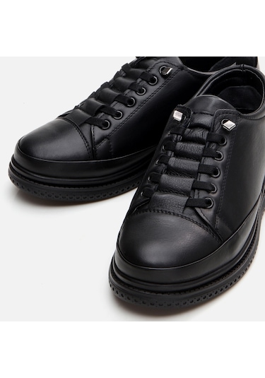 Hotiç Hakiki Deri Siyah Kadın Spor Ayakkabı 01ayh294540a100 Siyah