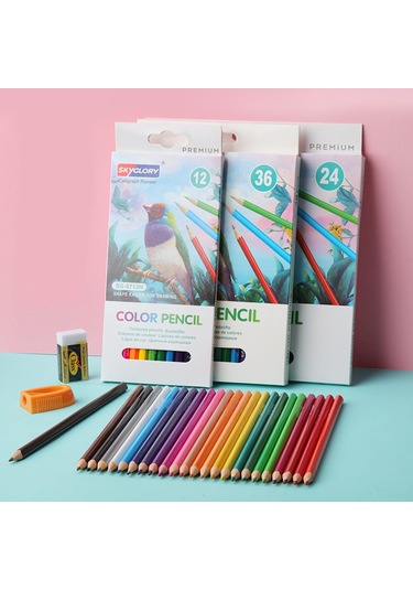 Aubyhe 12 Renkli Ağaç Uçlu Yağlı Renkli Kalemler Seti - Ergonomik Tutuş, Parlak Renkler, Çocuklar İçin Sg8712h