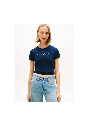 Tommy Jeans Kadın Tişört-dw0dw18398 Blue