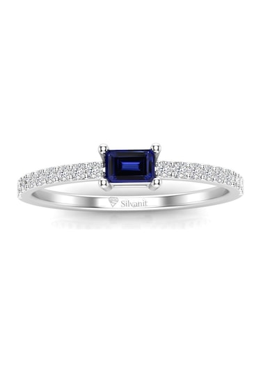 0,35 Karat Pırlantalı Safir Yüzük