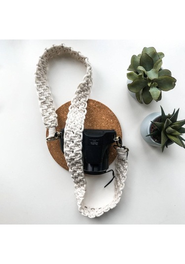 120cm El Dokuma Kamera Askısı Bohem Tarzı Çanta Omuz Askısı Çapraz Askı İpi - Siyah