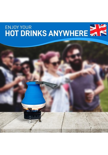 Katlanabilir Kamp Su Isıtıcısı 1,5 L Silikon Ve Paslanmaz Çelik - Gazlı Ocak Su Isıtıcısı, Kaynar Su İçin Katlanabilir Su Isıtıcısı. Gazlı Ocak İçin Taşınabilir Gazlı Su Isıtıcısı Çok Renkli