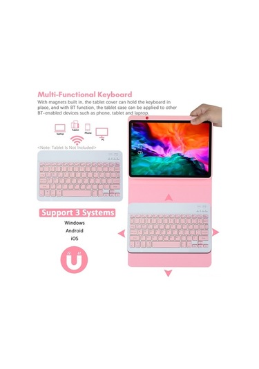 Yunboo Bluetooth Klavye Ve Koruma Kılıfı - İpad Uyumlu Uyumlu Air/pro 11 İnç Modelleri İçin Kapaklı Kılıf Kapaklı Kılıf
