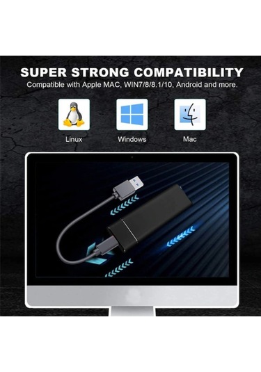 Lemestar 2tb Taşınabilir Ssd Dış Disk - Hızlı Veri Depolama, Sessiz Çalışma, Otomatik Tanıma - Telefon, Bilgisayar, Tv Uyumlu