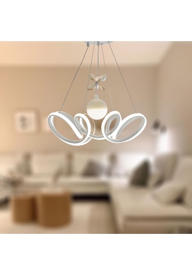 Tt330-1tpl-by Tt Ayd Zambak Mat Beyaz Tek Toplu 3 Renk Led Avize Beyaz