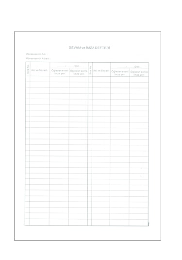 Yumuşak Kapak 25x35 İmza Devam 40yaprak