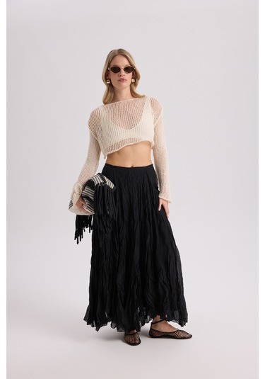 Mai Collection Mai Studios Co. Daisy Ekru İnce Triko Crop Ekru