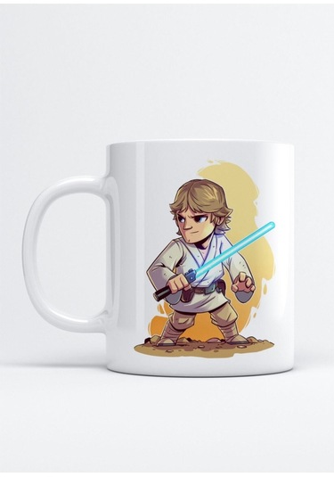 Anakin Skywalker Star Wars Baskılı Porselen Kupa Bardak Beyaz