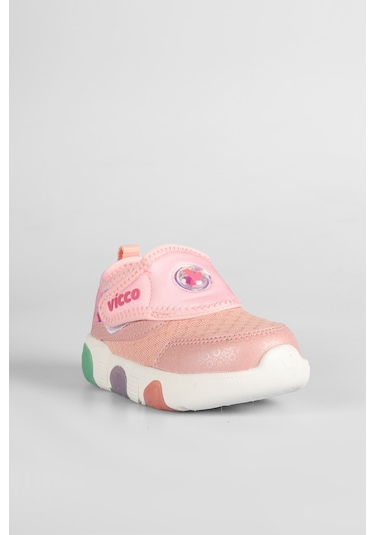 Vicco Sort Işıklı Kız Okul Öncesi Pudra Spor Ayakkabı Pudra