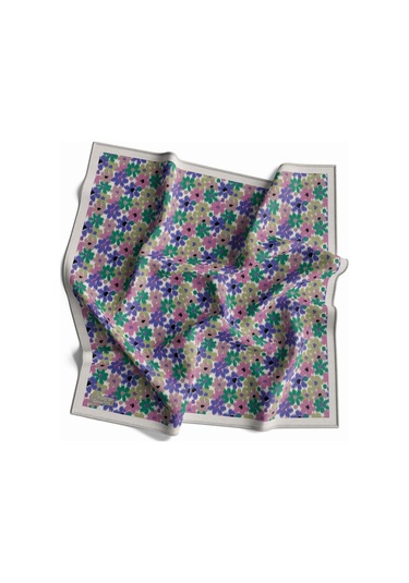 90 X 90 Dijital Bambu Kraş Eşarp -03566 - 90 X 90 / Gri Gri