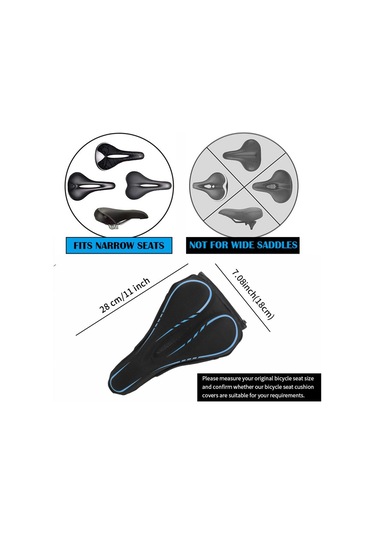 Homyl Bisiklet Eyer Örtüsü Kaymaz Yumuşak Cruiser Açık Mavi Mavi