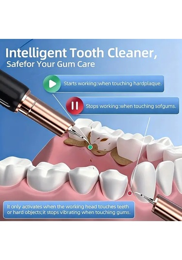Willowhaven Siyah Elektrikli Diş Temizleyici Diş Plak Tartar Temizleme Ev Seyahat Seti