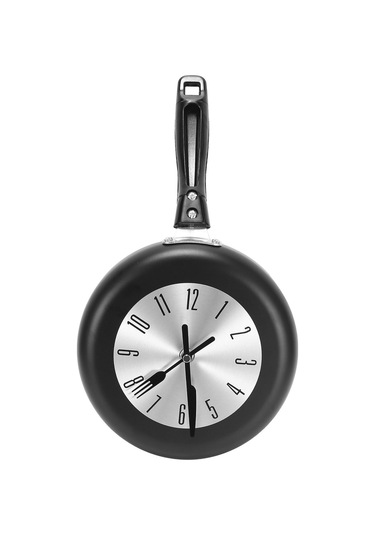 8 İnç Tava Tasarımlı Duvar Saati Mutfak Metal Saati, Temalı Benzersiz Duvar Saati, Ev İçin Fmy Diğer