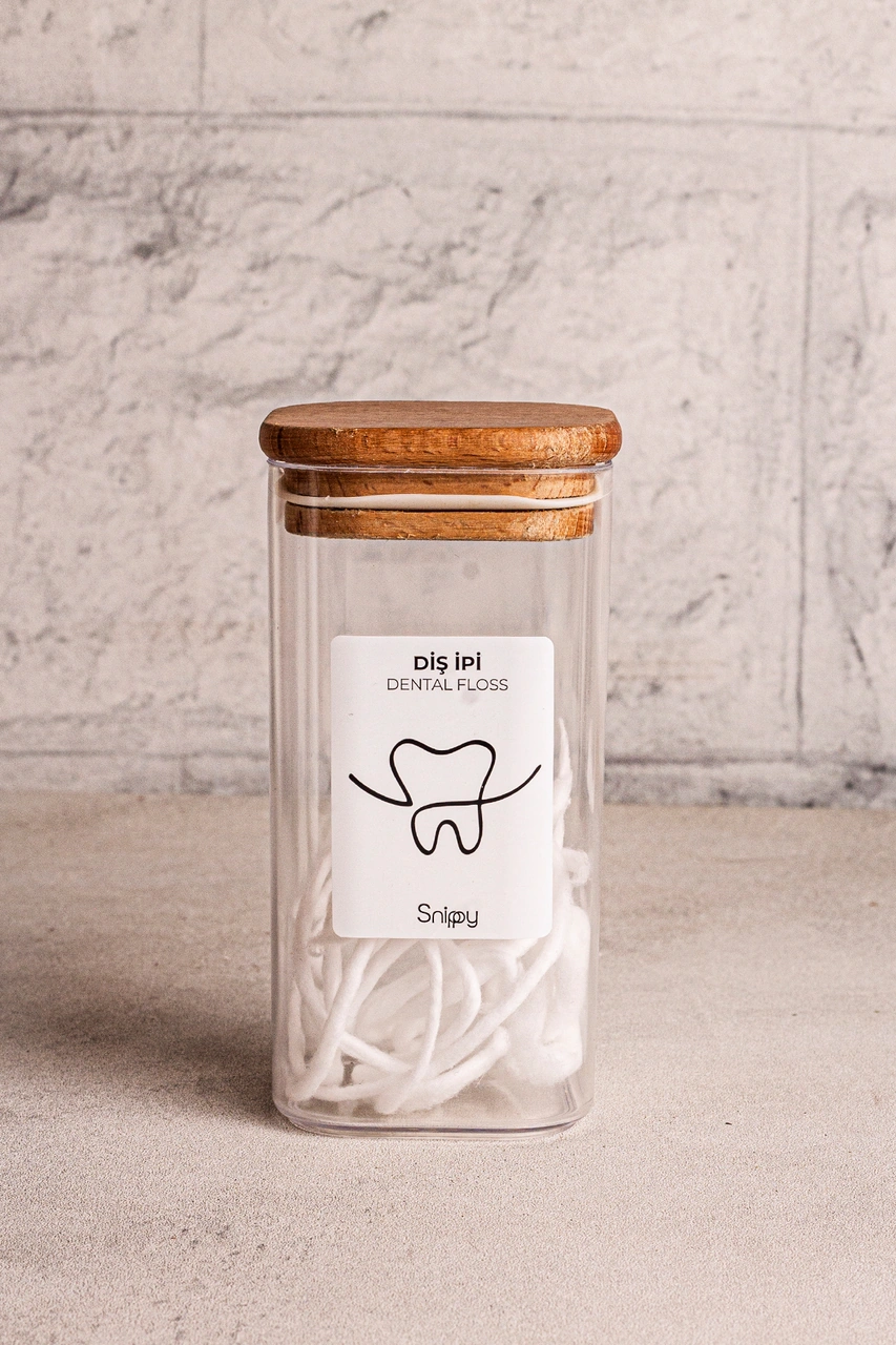 Luvo - 3'lü Kare Ahşap Vakum Kapaklı Banyo Düzenleyici Plastik Banyo Seti Etiketli Banyo Organizeri Ahşap