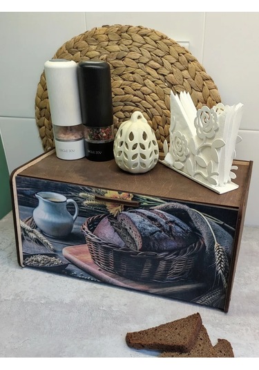 Woodiks Kapaklı Ahşap Ekmek Kutusu 274964122 Bej