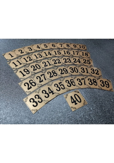 Kapı Numaraları 3x3 Cm  Yapışkanlı NO 1 den 40 A