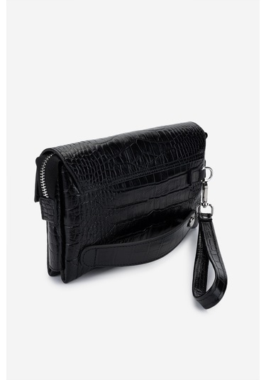 Valmenti Erkek Hakiki Deri Siyah Kroko El Çantası 147 895 Erk Cnt Y25 Sıyah Kroko Siyah