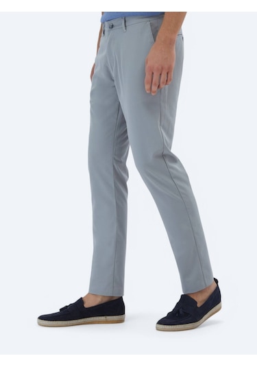 Gri Dokuma Casual Pantolon Gri