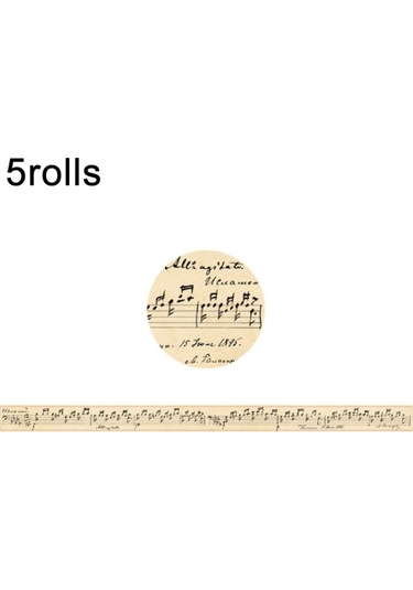 Dergi Scrapbooking Günlüğü Planlamacıları İçin 5rolls Retro Washi Bant, Renk: Yazılı Notlar, Size:written Notes Diğer