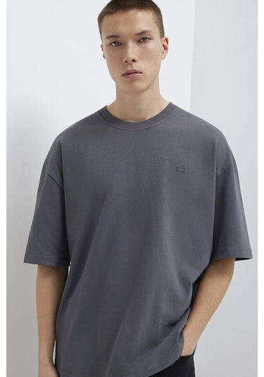 Mavi Erkek Oversize Bisiklet Yaka Basic T-shirt M0613188 Gri Gri