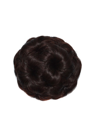 Cbtx Gelin İçin Peruk Topu Kafa Çiçek Firkete Saç Çantası Peruk Kafa Bandı Koyu Kahverengi