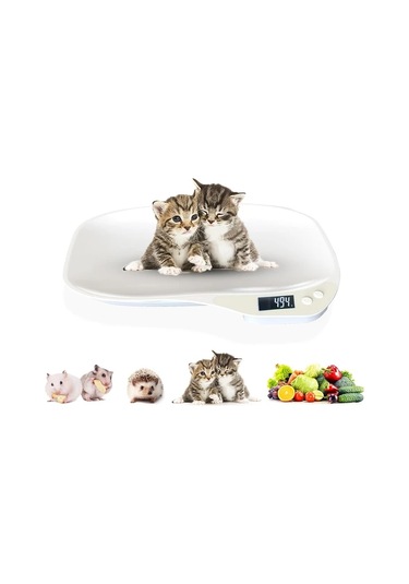 Xuweiwei Beyaz 15kg 1g Hassas Dijital Evcil Hayvan Sebze Meyve Tartısı Mutfak Kullanımı İçin Akıllı Tasarım Beyaz