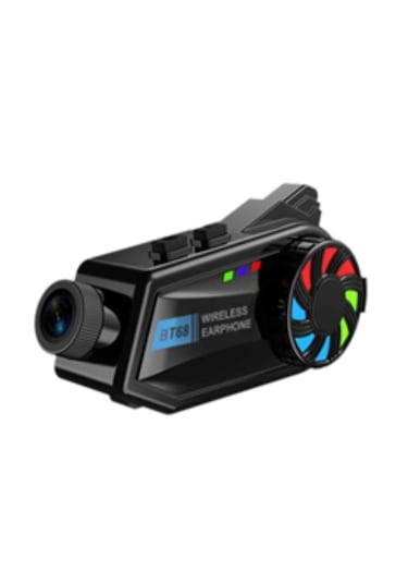 Junglee BT68 Kask Kulaklık Ses Kontrolü 1080p Video Kayıt Kameralı Intercom Motosiklet Bluetooth