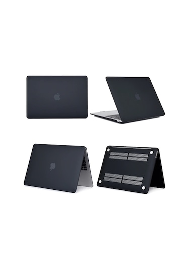 Apple Uyumlu MacBook Pro 2020 M1 A2338 13" Hardcase Koruyucu Kılıf Kapak Siyah