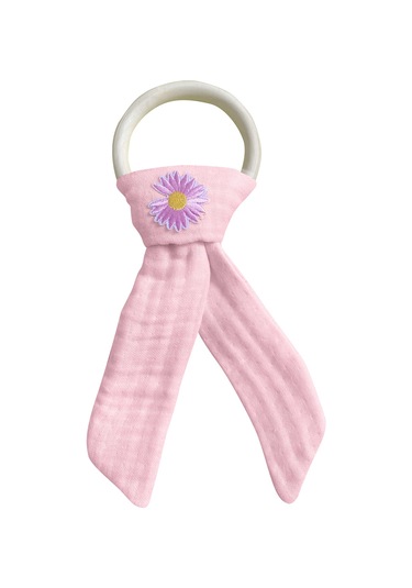 Pamuk Muslin Bebek Diş Kaşıyıcı Yıkanabilir Ahşap Desenli Pmb Pembe