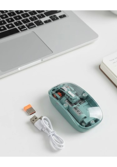 Pilli Kablosuz Mouse Bluetooth Ve Usb Uyumlu Sessiz Tıklama -